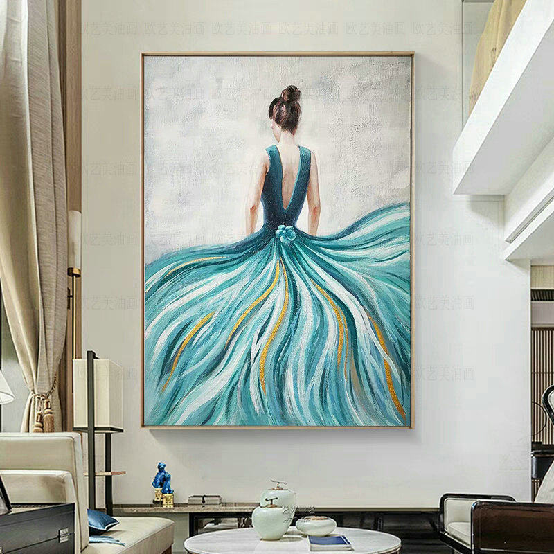 精准印花法国正品DMC十字绣客厅卧室玄关过道欧式油画 女孩的背影