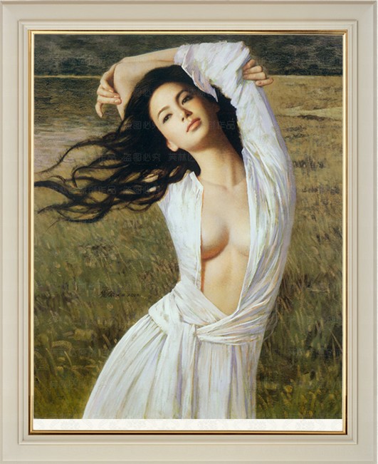 印花法国卧室油画美女风十字绣