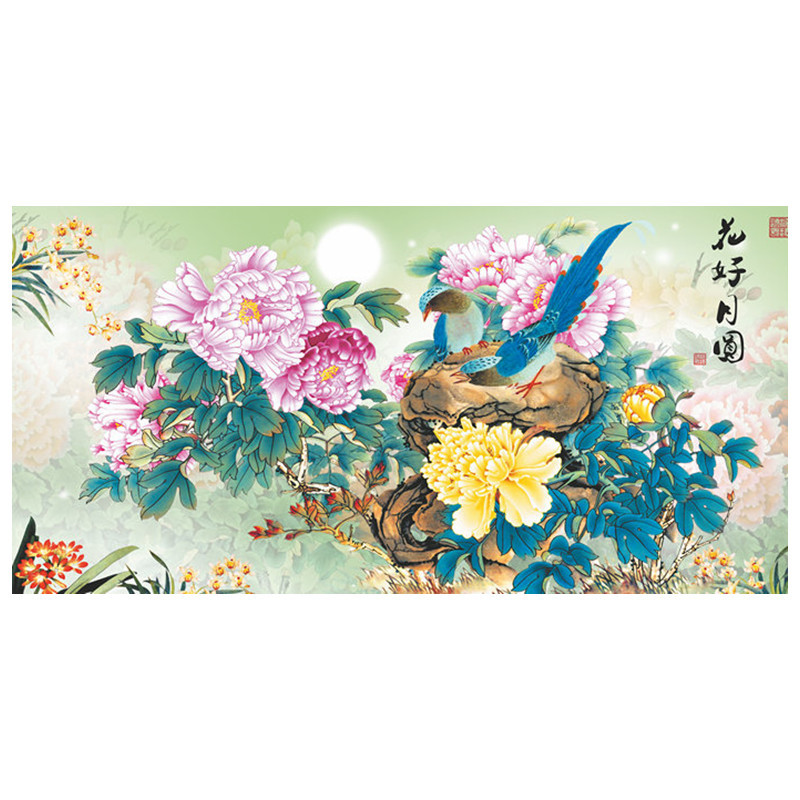 精准风客厅卧室花好月圆十字绣