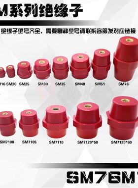 SM76M10高强度纺锤型配电箱绝缘子低压绝缘座铜螺丝绝缘支柱优质
