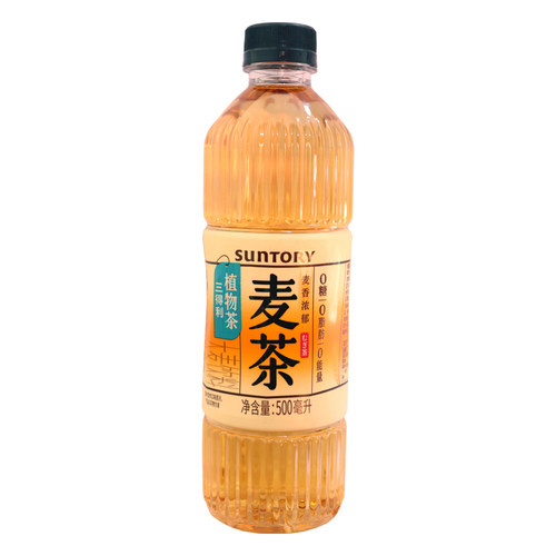 SUNTORY三得利植物茶麦茶大麦饮料麦香浓郁500ml/瓶