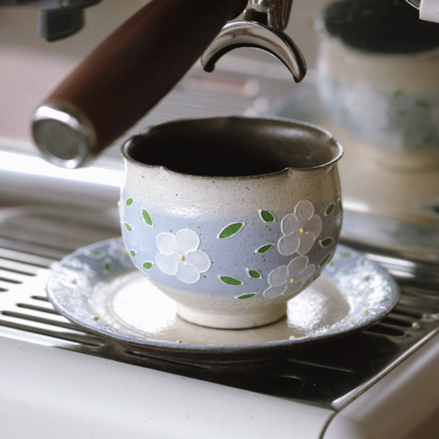 花瓣杯碟子套装新中式泡咖啡茶具