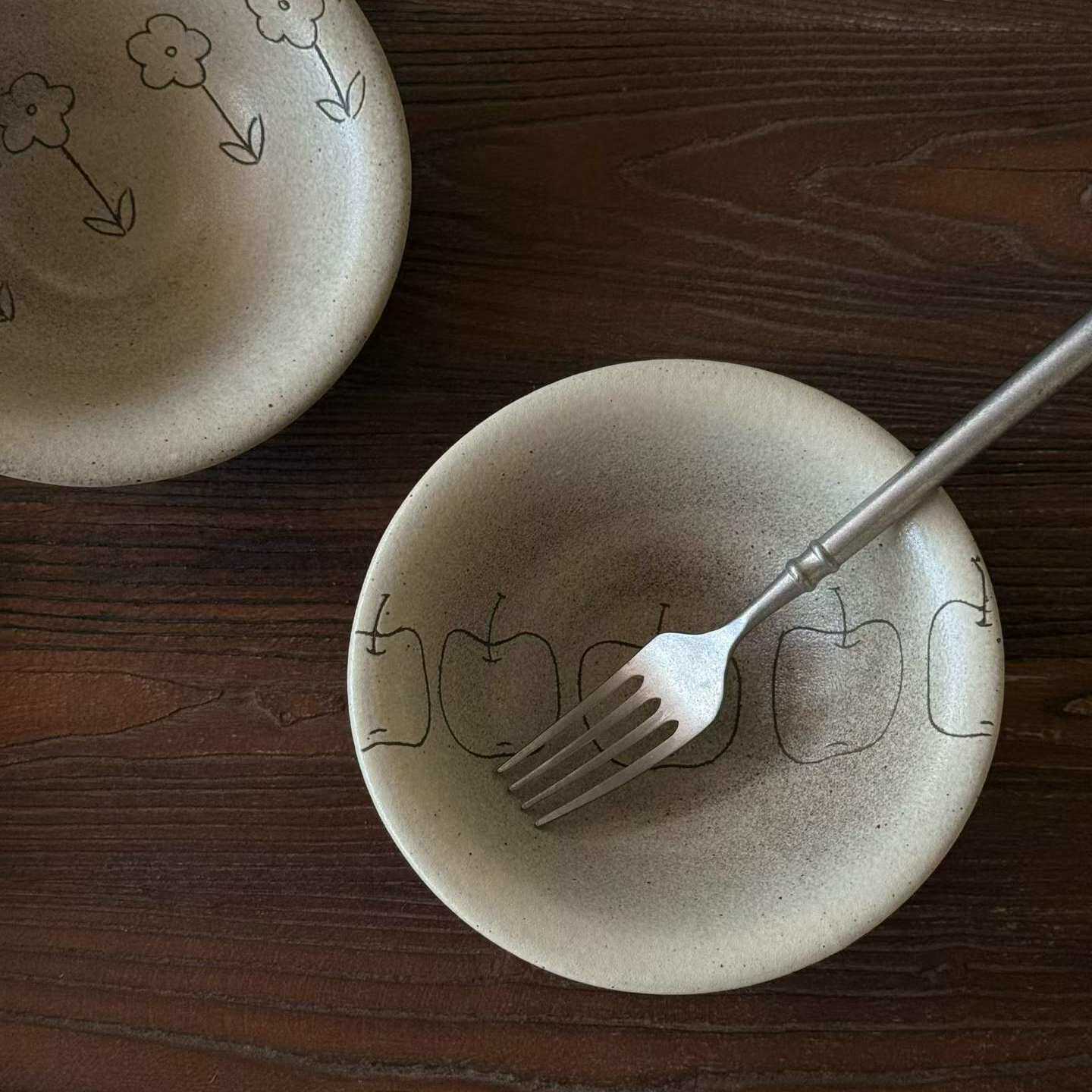 冷色系浅汤碗拌面蛋糕甜品碗
