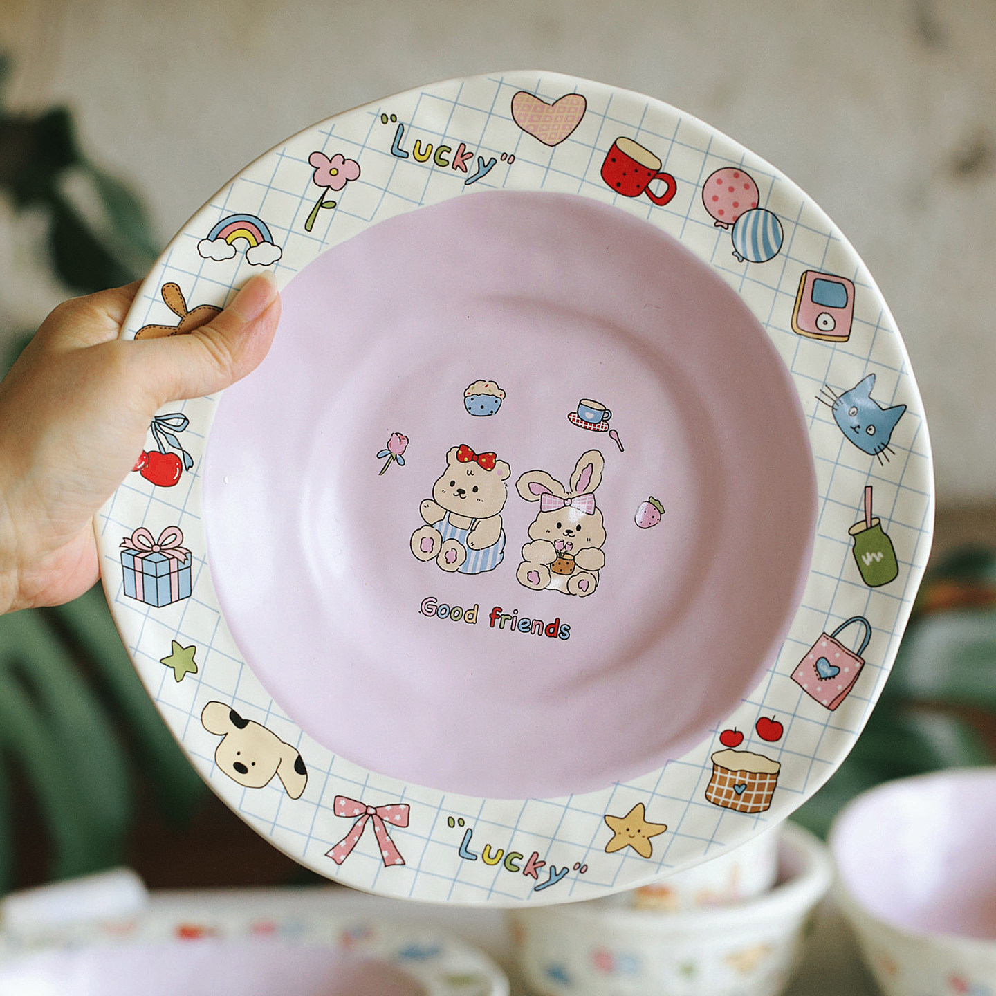 奶fufu浅汤盘子西餐甜品意面碟