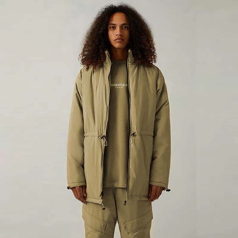 fog fear of god复线essentials中长款羽绒棉棉服高街秋冬款外套