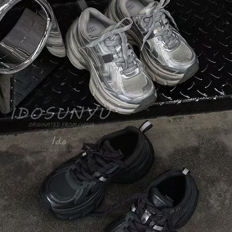 ido老爹鞋女2025新款真皮厚底