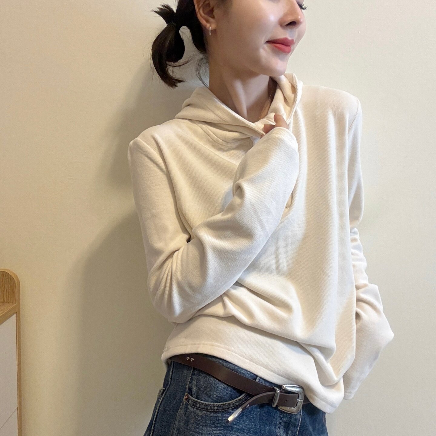 欧洲站连帽羊毛针织衫女