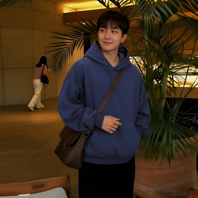 Bolthorn极简风半拉链立领卫衣男复古做旧宽松休闲上衣