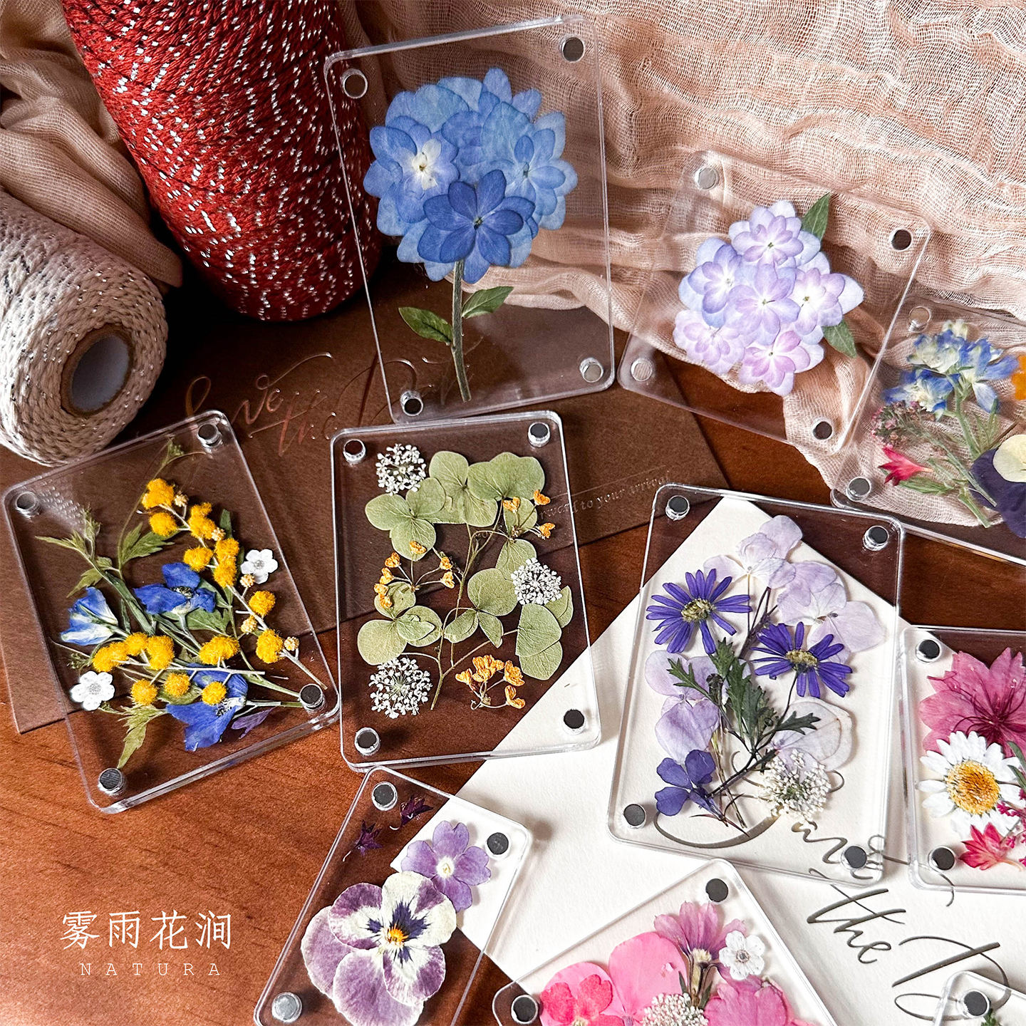 干花diy材料包亚克力磁吸冰箱贴