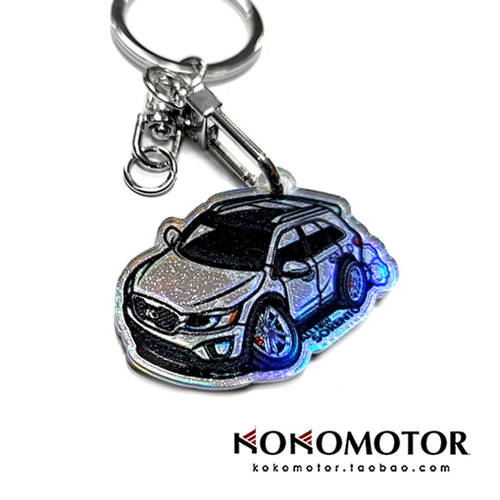 KIA SORENTO MQ4 起亚索兰托L亚克力卡通汽车图案钥匙扣 韩国进口