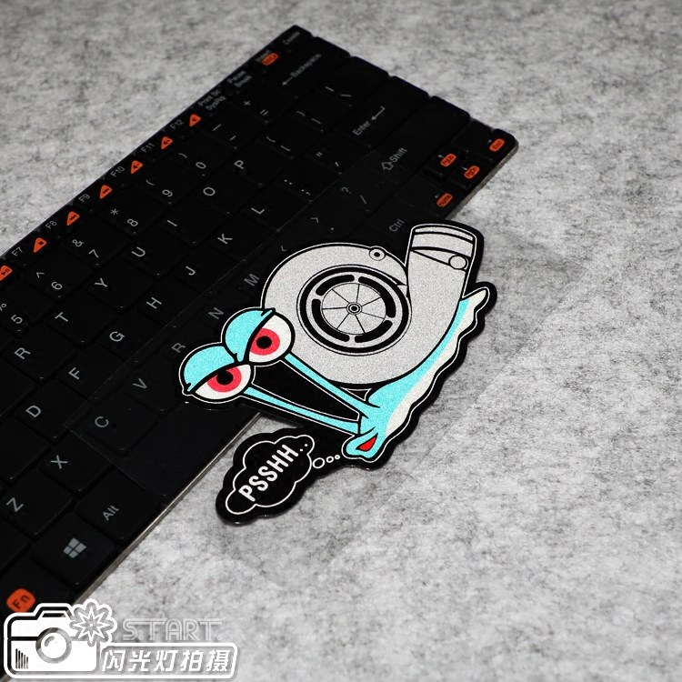 个性创意防水 蜗牛涡轮卡通可爱改装车q版装饰贴纸遮挡划痕个性贴