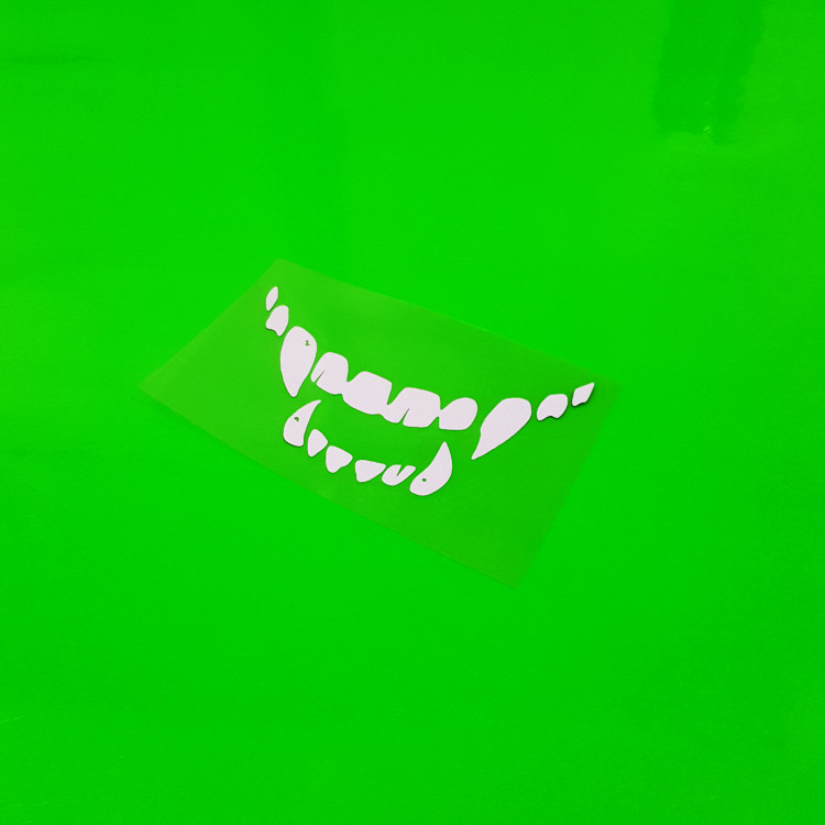 个性卡通图腾贴纸 电动摩托车装饰反光贴 獠牙 牙印搞怪防水车贴