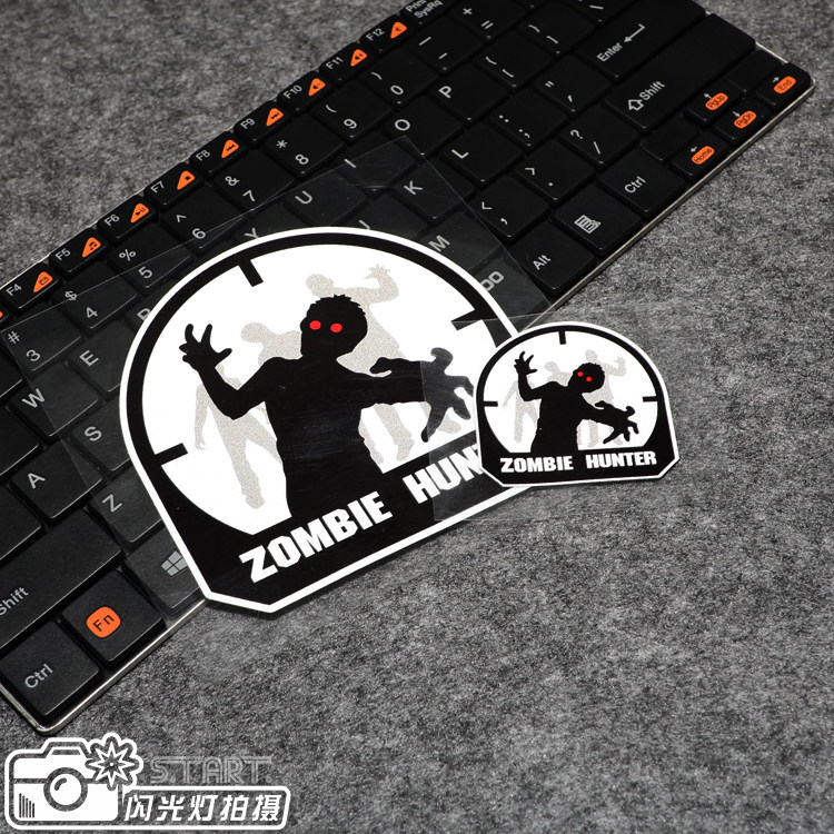 个性创意车贴僵尸猎人zombie hunter士气章反光贴花汽车战术贴纸