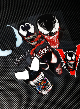 卡寺车贴毒掖VEN0M头像个性创意汽车机车反光贴滑板拉杆箱潮贴纸