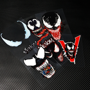 卡寺车贴毒掖VEN0M头像个性 创意汽车机车反光贴滑板拉杆箱潮贴纸