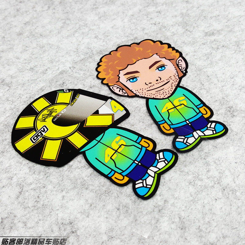 cars車貼 车手-46罗西 卡通人物q版款-反光贴 贴花 贴纸 两款可选