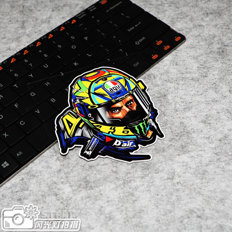 贴客部落車貼46罗西 q版贴画车队车手贴纸卡通电单车贴花反光贴03