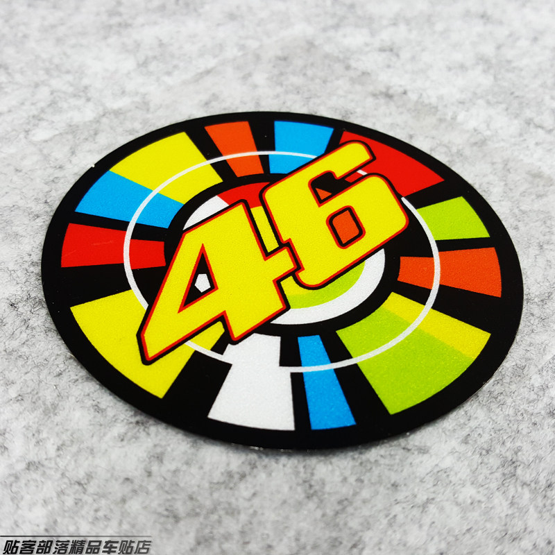 贴客部落車貼-46罗西日月 头盔元素款 新款摩托车反光贴纸太阳