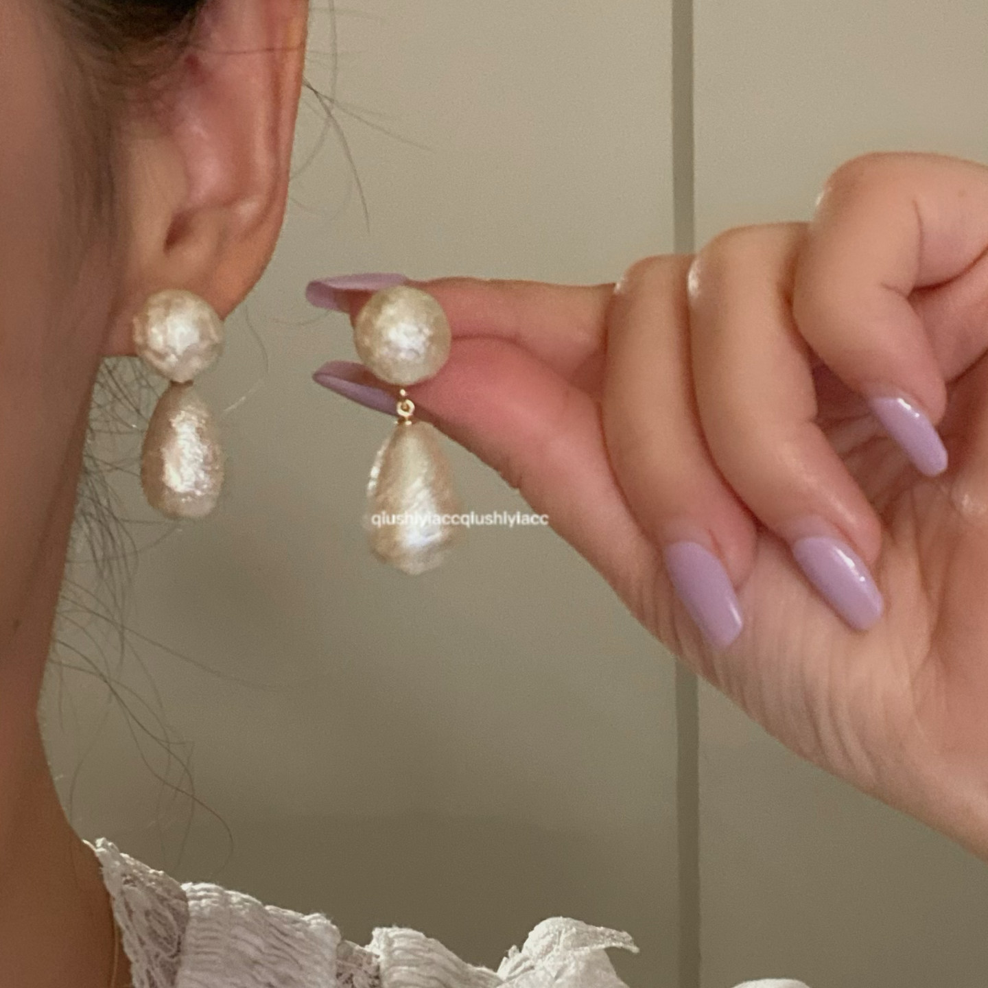 秋十一Acc 温柔~韩国博主风棉花珍珠水滴耳钉方圆脸修饰耳饰,饰品/流行首饰/时尚饰品新,耳钉,淘宝优惠券,粉丝福利购,淘宝优惠卷