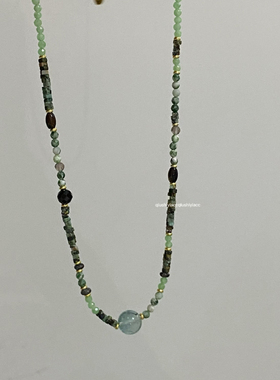 秋十一Acc 新中式绿色系珠珠项链