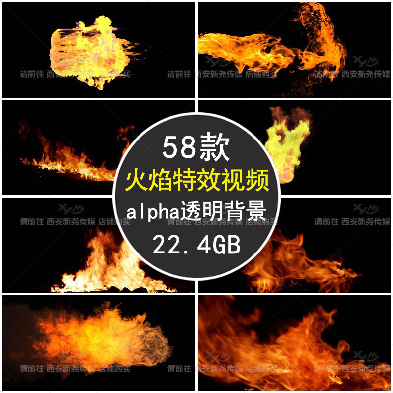 真实火焰火苗火堆大火熊熊烈火燃烧 带alpha通道透明背景视频素材