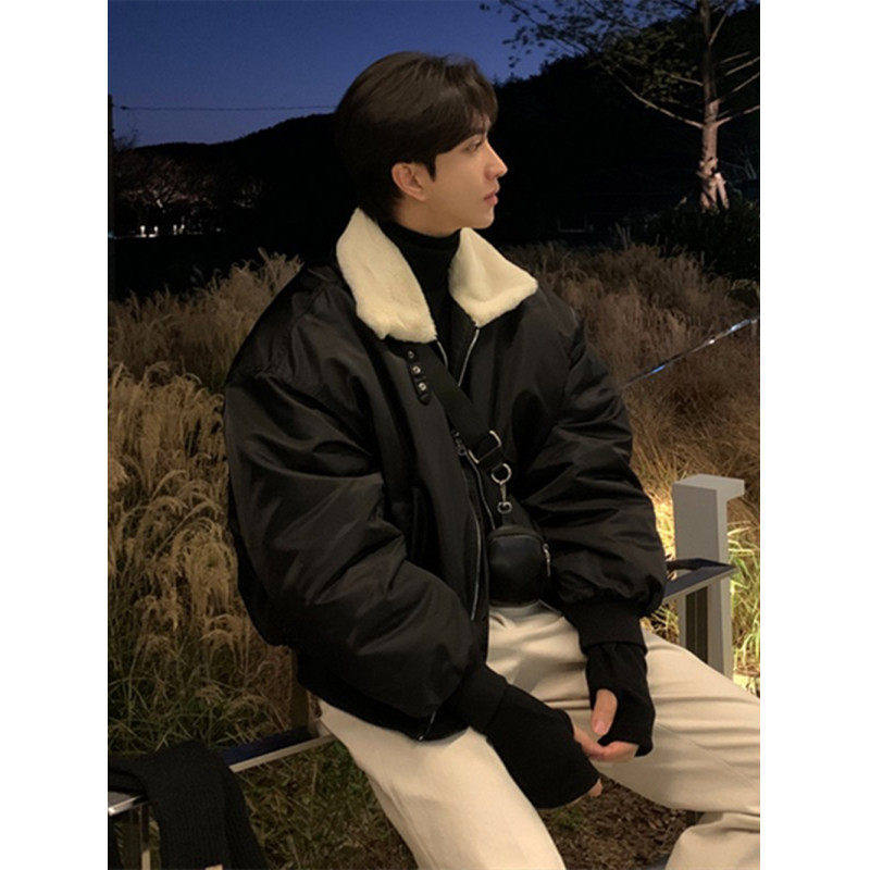 男士冬季韩版轻熟痞帅风立领棉服