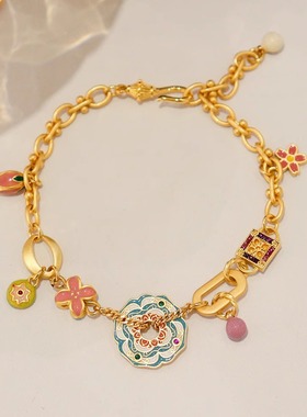 多巴胺彩色滴油珐琅郁金香手链