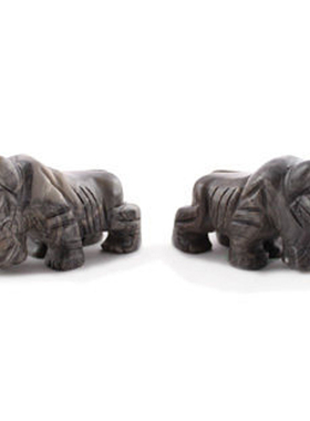 专柜正品宋韶光常年吉祥物集雅轩摆件【母子犀牛】化/是非小人