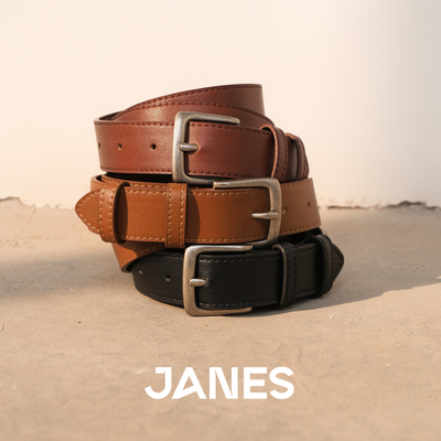 JANES简束通勤百搭真皮宽腰带