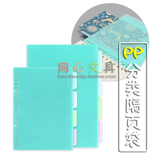 道林PP塑料分类隔页袋4隔B526孔活页本活页夹文件夹标签芯纸索引