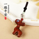 创意一路平安檀木小鹿汽车钥匙扣挂件精致可爱吊坠男女情侣挂饰链