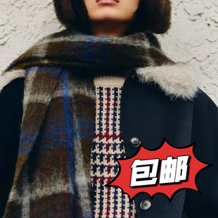 ZA家冬季女流苏羊毛混纺格子RA围巾女保暖围脖披肩两用9967221500