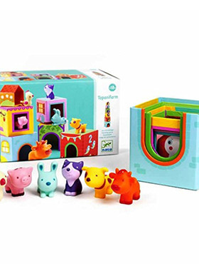 法国智荷djeco动物叠叠乐过家家儿童益智启蒙认知语言玩具1.5岁+