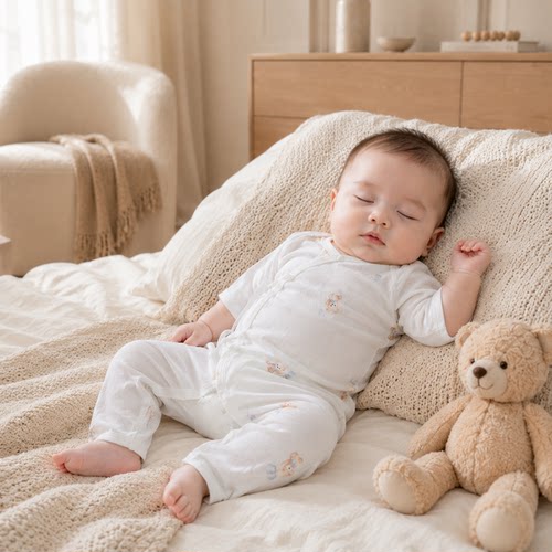 纯棉新生婴儿夏季护肚蝴蝶衣
