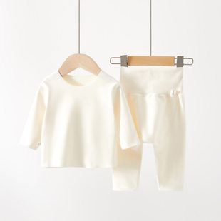 儿童德绒睡衣婴儿高腰护肚套装大PP裤随心裁内衣宝宝秋衣高腰保暖