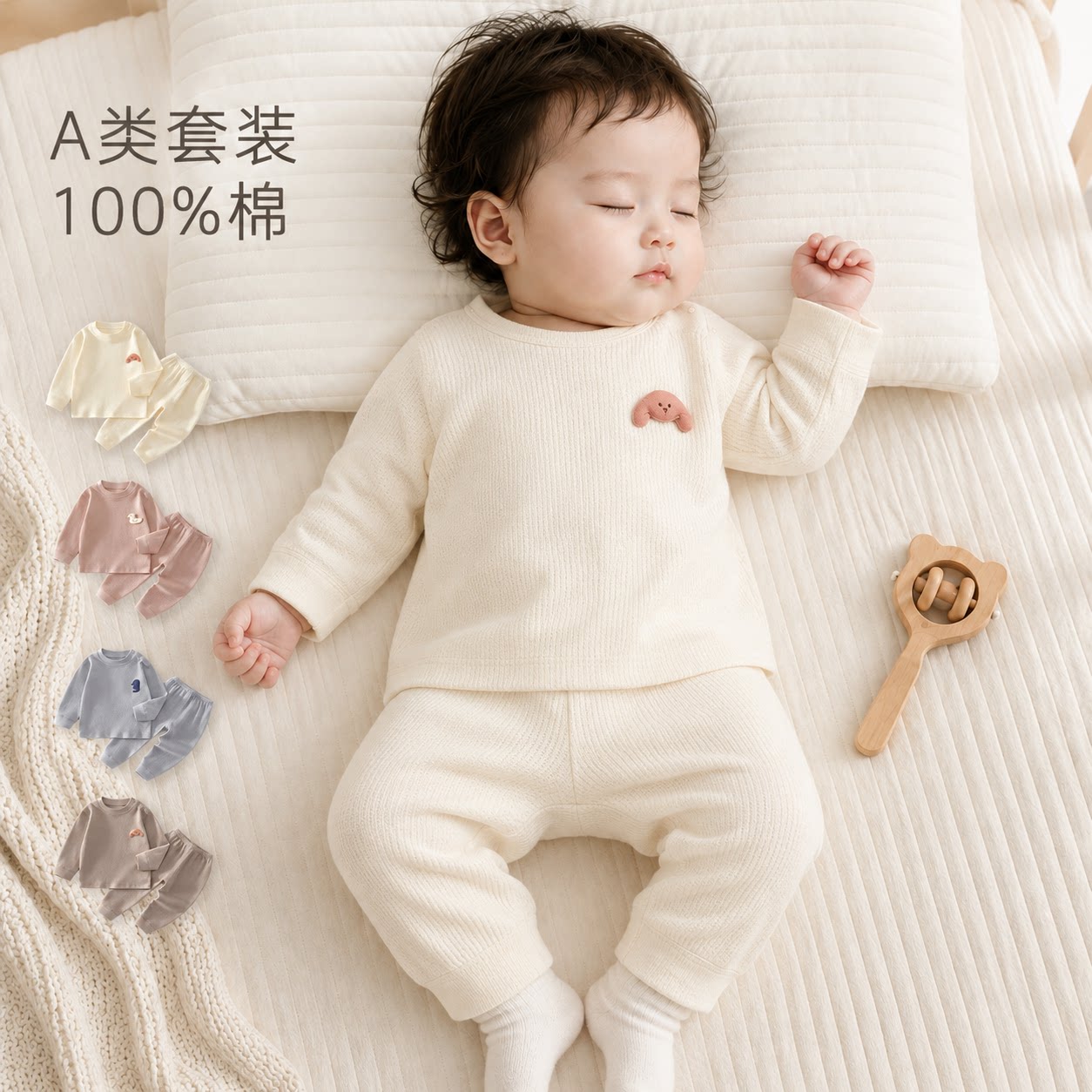 宝宝套装分体纯棉新款婴儿春季套头长袖居家衣服内衣打底秋衣秋裤