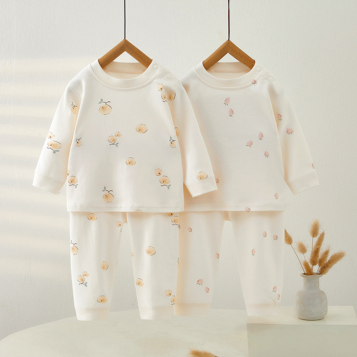 婴儿分体纯棉套装家居服秋衣秋裤