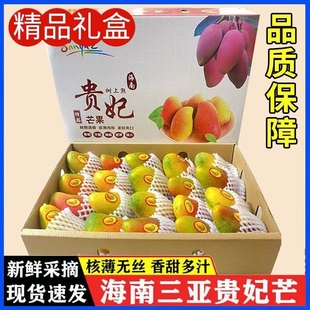 海南贵妃芒果10斤礼盒新鲜现摘当季热带水果礼盒节日送礼走亲朋