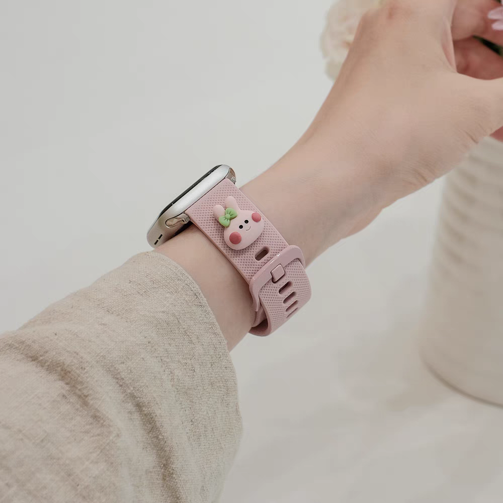 适用iwatch9表带s10苹果手表applewatch876543se硅胶软壳可爱卡通