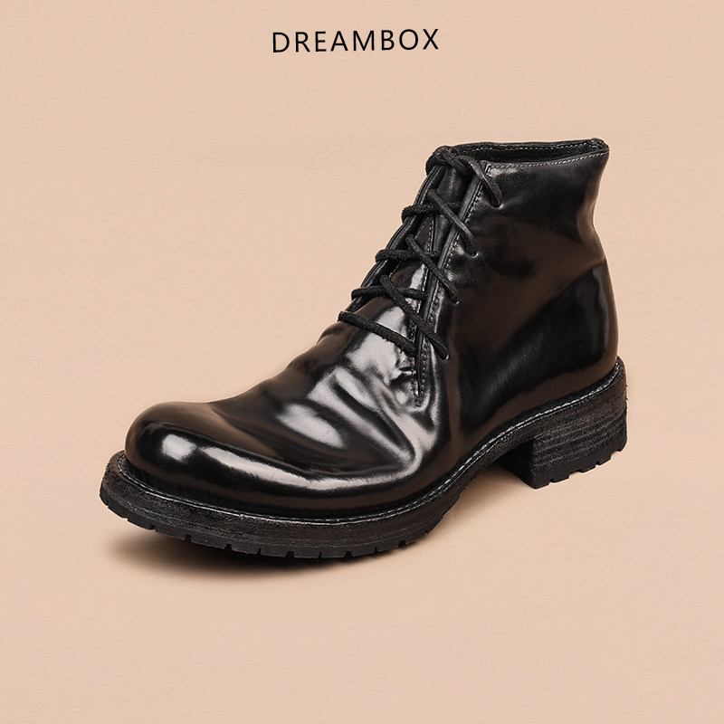 DREAMBOX钧博vibram工装靴男意大利马臀皮沙漠靴固特异大头皮靴