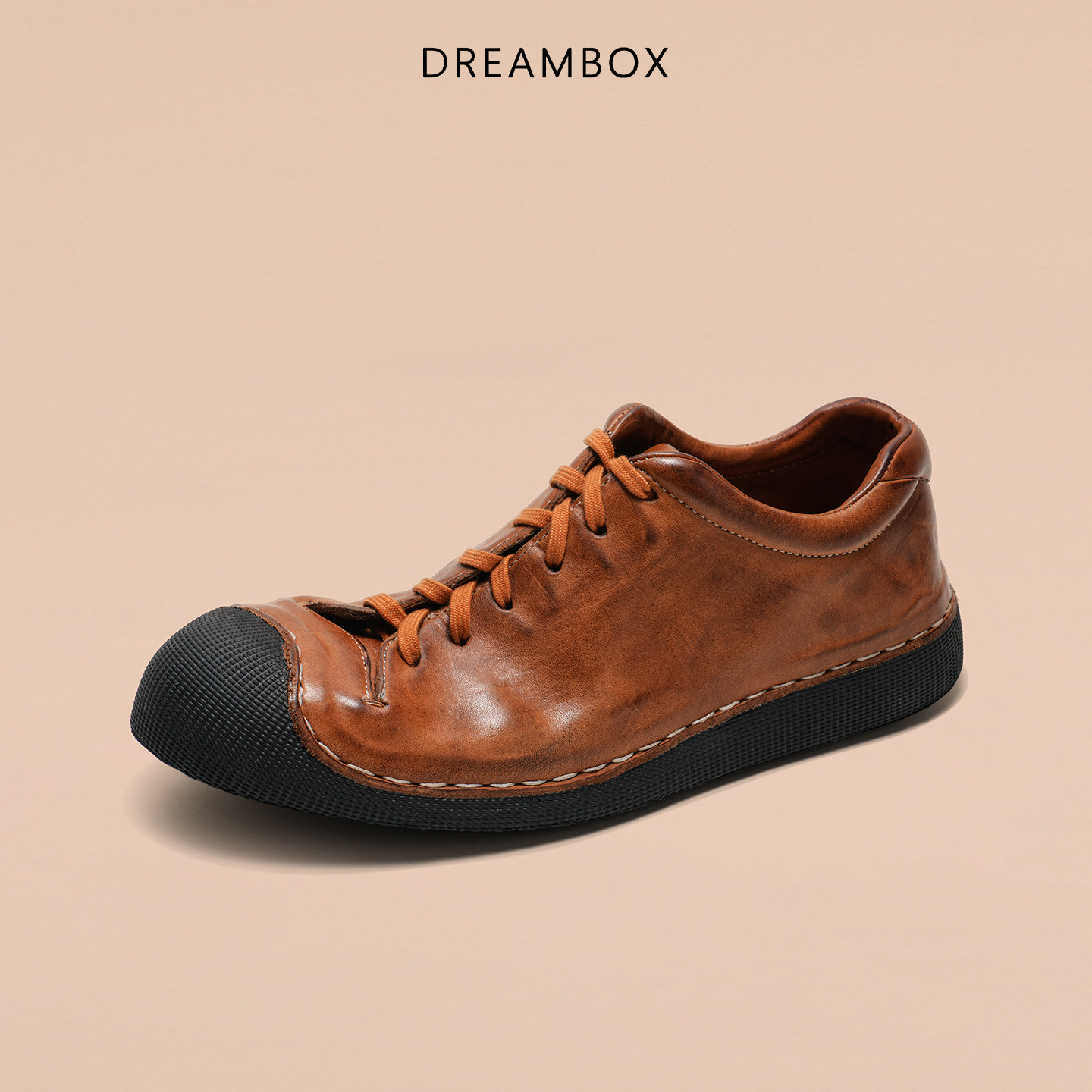 DREAMBOX钧博包头时尚男鞋马皮夏季透气休闲鞋舒适百搭平底板鞋