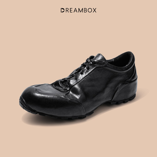 DREAMBOX钧博vibram防滑耐磨男士休闲鞋水洗马皮轻奢百搭老爹鞋