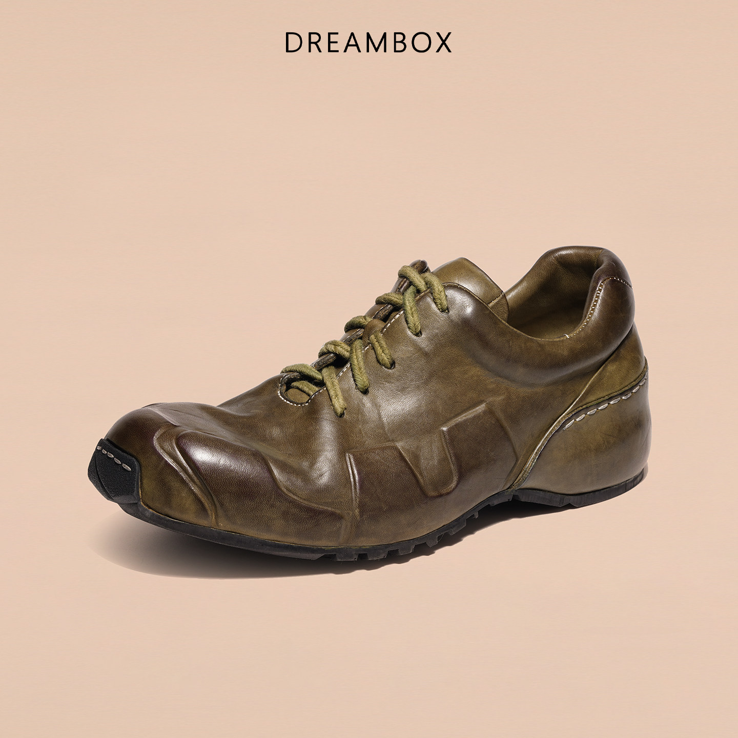 DREAMBOX钧博水洗马皮老爹鞋英伦户外运动登山休闲鞋春夏新款男鞋