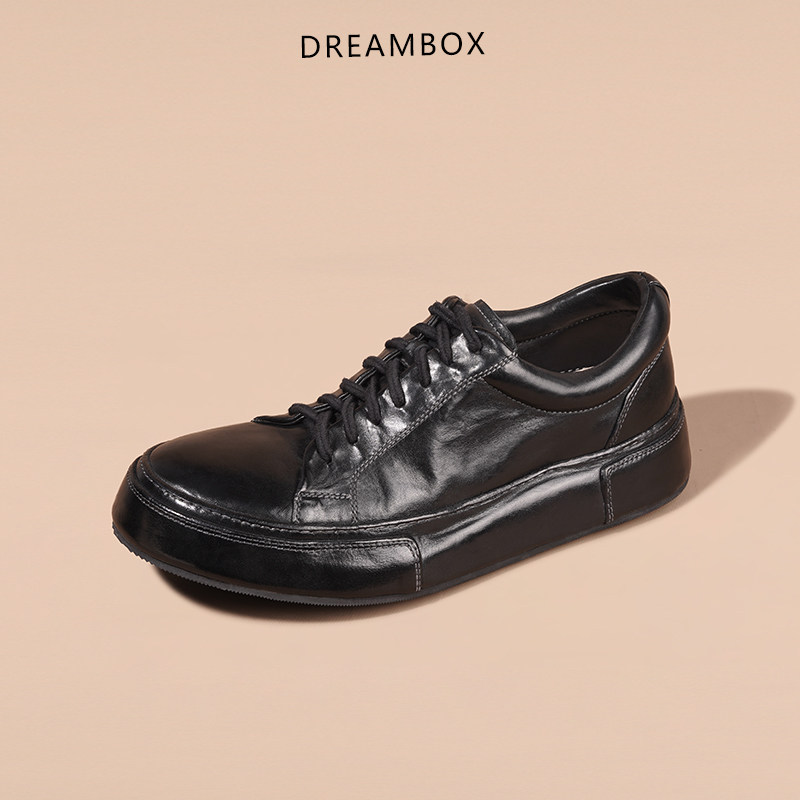 DREAMBOX钧博vibram高档马皮防滑平底休闲板鞋轻便舒适透气男鞋