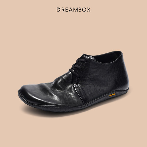 DREAMBOX钧博vibram男士石洗马皮轻便手工短靴软底软面舒适马丁靴