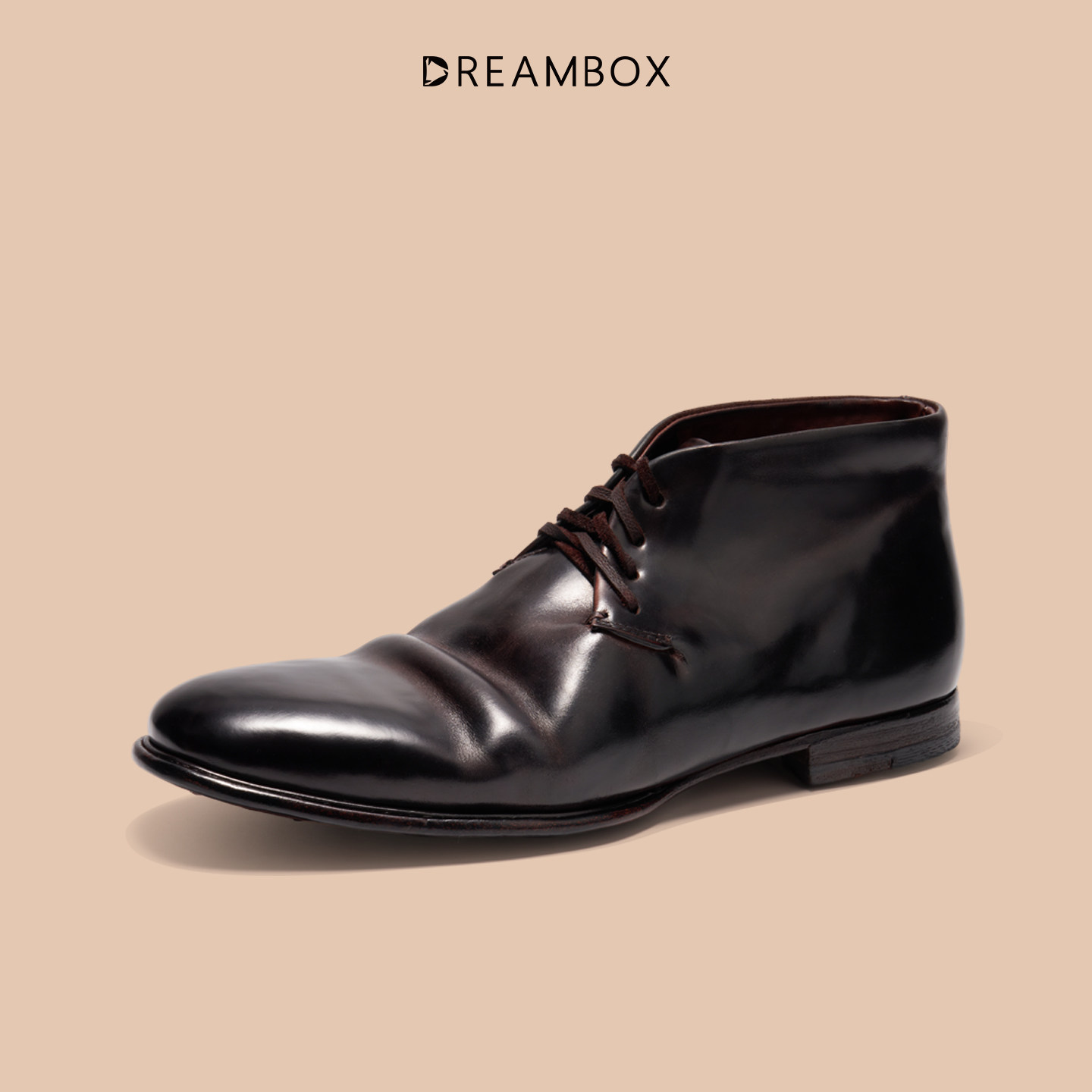 DREAMBOX钧博vibram马臀皮纯手工高帮皮鞋2026秋冬短靴中帮马丁靴