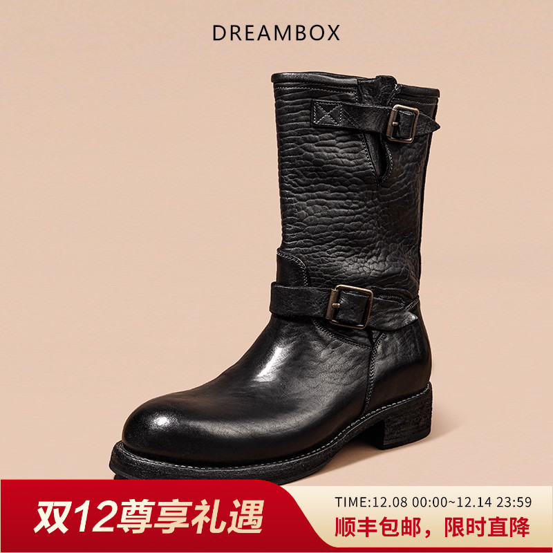 美式工程师靴冬季马丁靴手工男靴