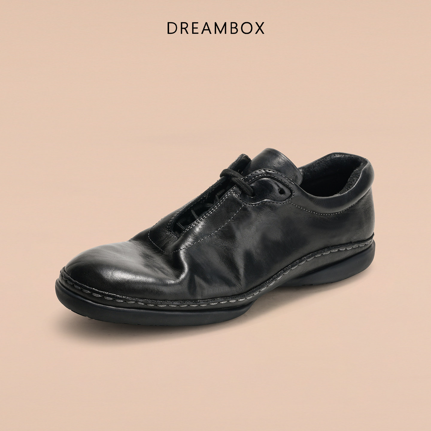 DREAMBOX钧博2026夏季新款时尚休闲鞋水洗马皮透气舒适百搭男鞋
