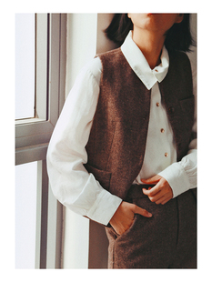 好好构思 早买早美都要买的套装 进口面料 英伦风花呢马夹套装