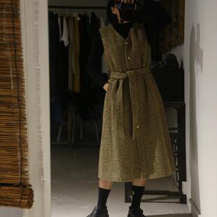 个位数限量面料 意大利进口编织面料 气场非常强大的马甲连衣裙